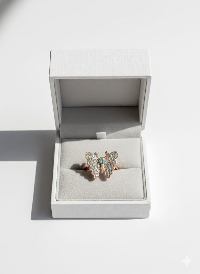 CRUSSTIQUE GOLD® Vintage Style Statement Ring Set with Crystal Rhinestone Floral Design - Image 2